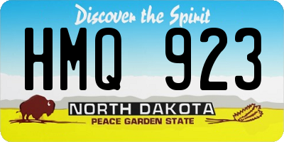 ND license plate HMQ923