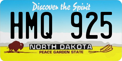ND license plate HMQ925