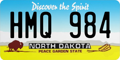 ND license plate HMQ984