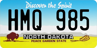 ND license plate HMQ985