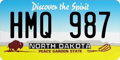 ND license plate HMQ987