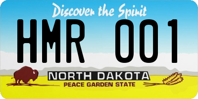 ND license plate HMR001