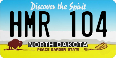ND license plate HMR104