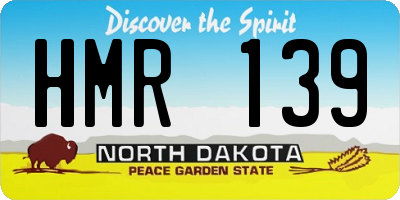 ND license plate HMR139