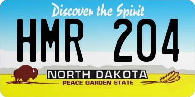 ND license plate HMR204