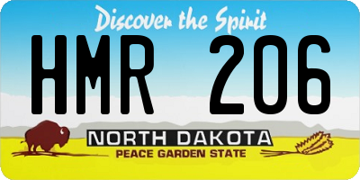ND license plate HMR206
