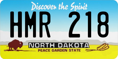 ND license plate HMR218