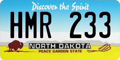 ND license plate HMR233