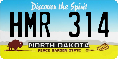 ND license plate HMR314