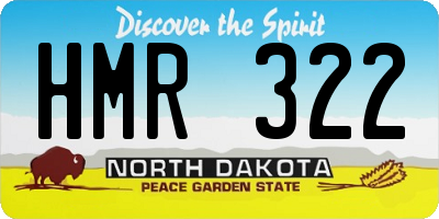 ND license plate HMR322