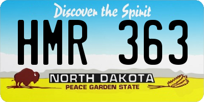 ND license plate HMR363