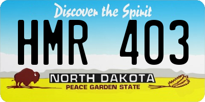 ND license plate HMR403