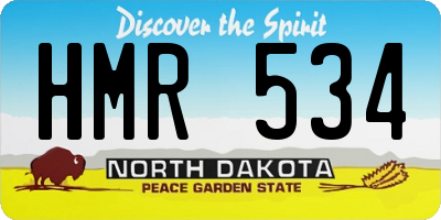ND license plate HMR534