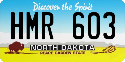 ND license plate HMR603