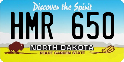 ND license plate HMR650