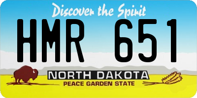 ND license plate HMR651