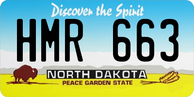 ND license plate HMR663