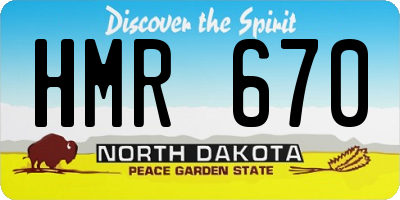 ND license plate HMR670