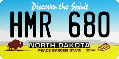 ND license plate HMR680