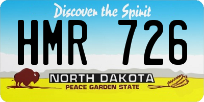 ND license plate HMR726