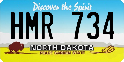 ND license plate HMR734