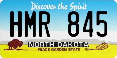 ND license plate HMR845