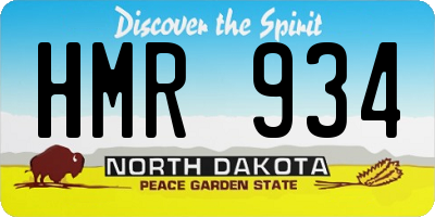 ND license plate HMR934