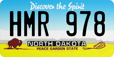 ND license plate HMR978
