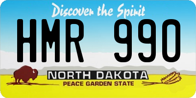ND license plate HMR990
