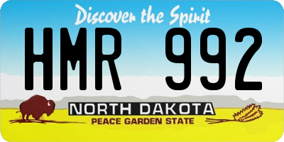 ND license plate HMR992