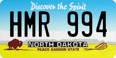 ND license plate HMR994