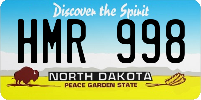 ND license plate HMR998