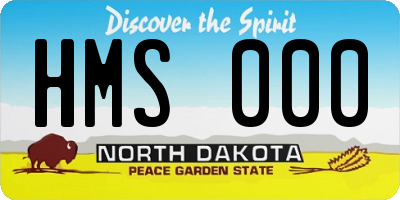 ND license plate HMS000
