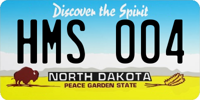 ND license plate HMS004