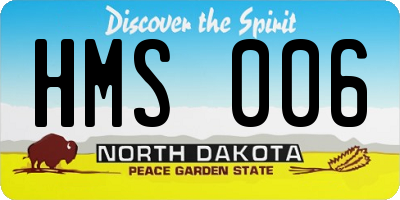 ND license plate HMS006