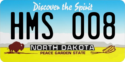 ND license plate HMS008
