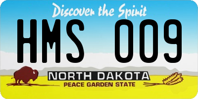 ND license plate HMS009