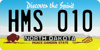 ND license plate HMS010