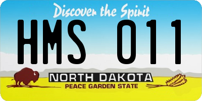 ND license plate HMS011