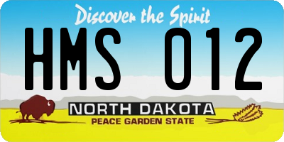 ND license plate HMS012