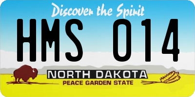 ND license plate HMS014