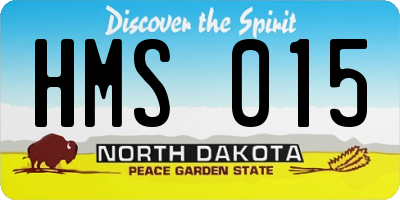ND license plate HMS015