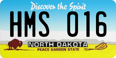 ND license plate HMS016