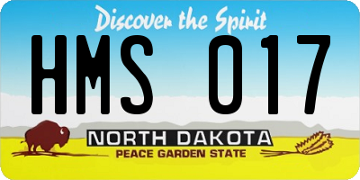 ND license plate HMS017