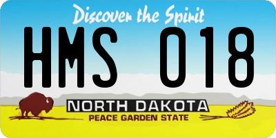ND license plate HMS018
