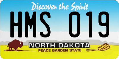 ND license plate HMS019