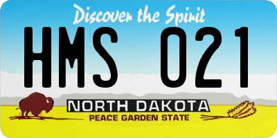 ND license plate HMS021