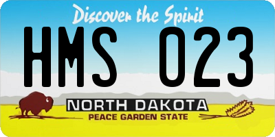 ND license plate HMS023