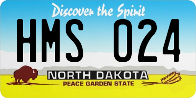 ND license plate HMS024