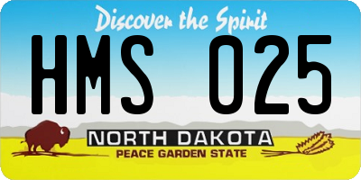 ND license plate HMS025